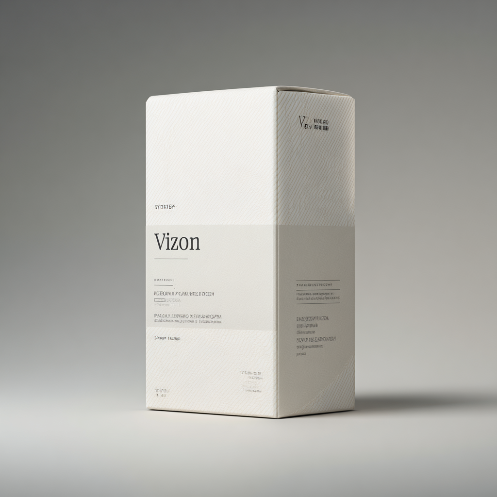 Vizon supplement package on neutral background